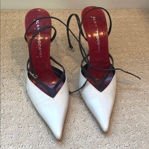 Alain Tondowski White Leather Heels